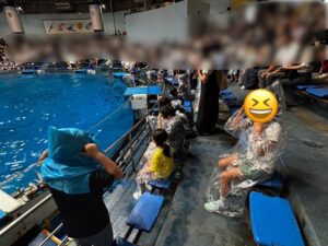 アクアパーク品川のイルカショーのスプラッシュゾーン